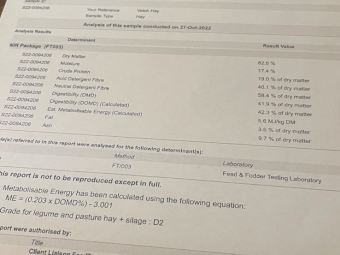 180mt Vetch Hay 600kg+ 8x4x3 Bales (New Season 22/23)