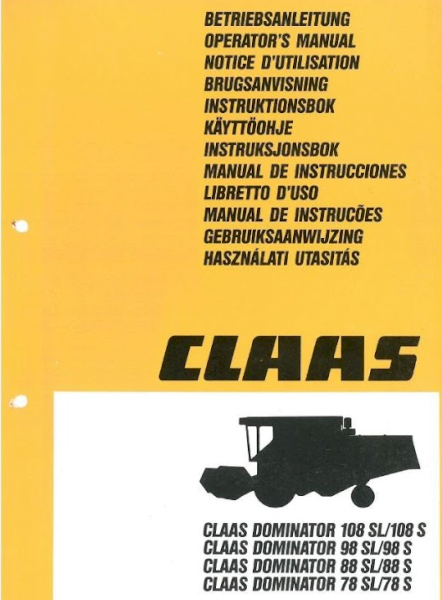 WANTED Claas 98 SL Parts Book Manual