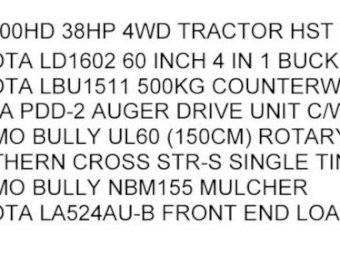 Kubota L3800HD 38HP 4WD, FEL and Attachments