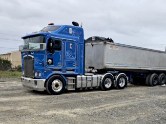 1996 Kenworth K104B with1999 Hamlex Tri Axle Chassis Tipper