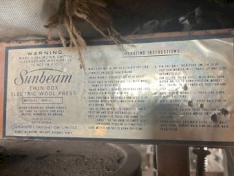 SUNBEAM ELECTRIC WOOL PRESS