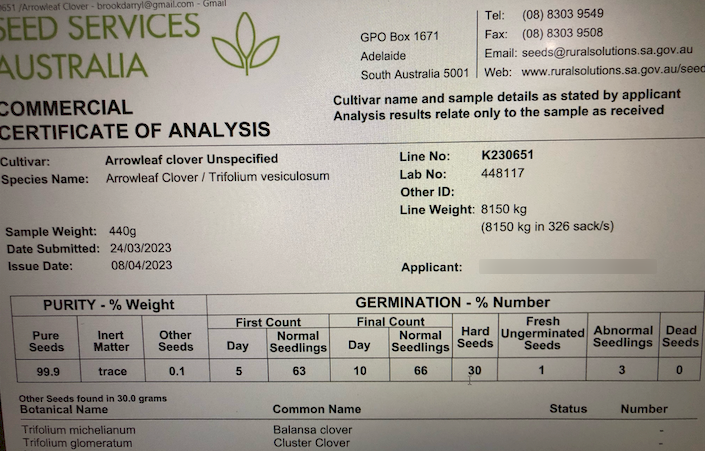 8000kg Arrow Leaf Clover Seed