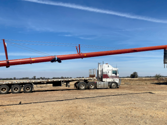 95ft x 13" Farm King Swing Away Auger with Drive Over Hopper