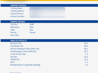 45mt Wheaten Hay 550-580kg 8x4x3 Bales