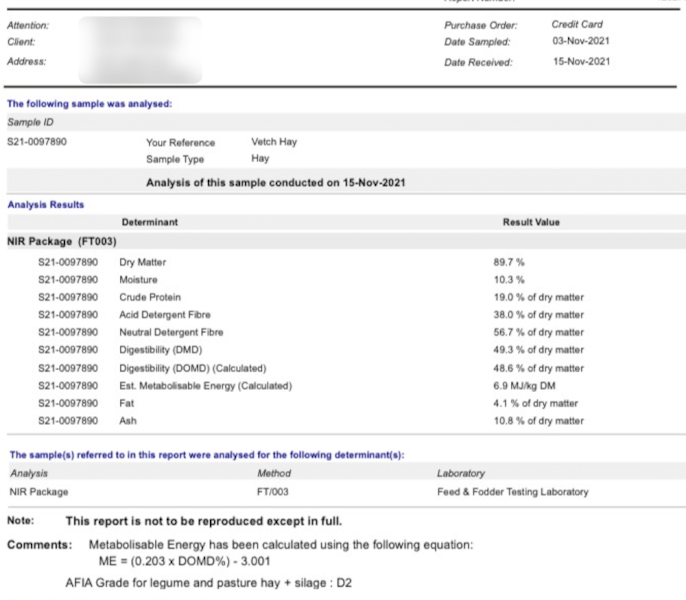 120mt Vetch Hay 8x4x3 Bales