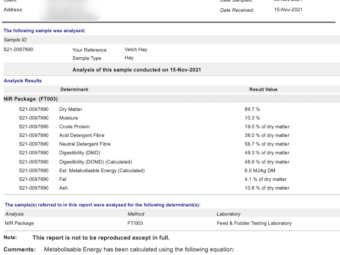120mt Vetch Hay 8x4x3 Bales
