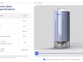 **Ready to go** GE Silo 110 tonne Gas Sealed Grain Silo