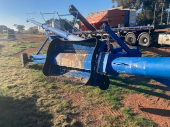 Brant 10 Inch x 70 FT Auger for Sale with a Swing away hopper attached