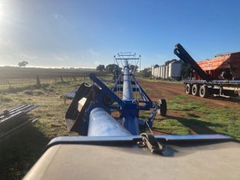 Brant 10 Inch x 70 FT Auger for Sale with a Swing away hopper attached