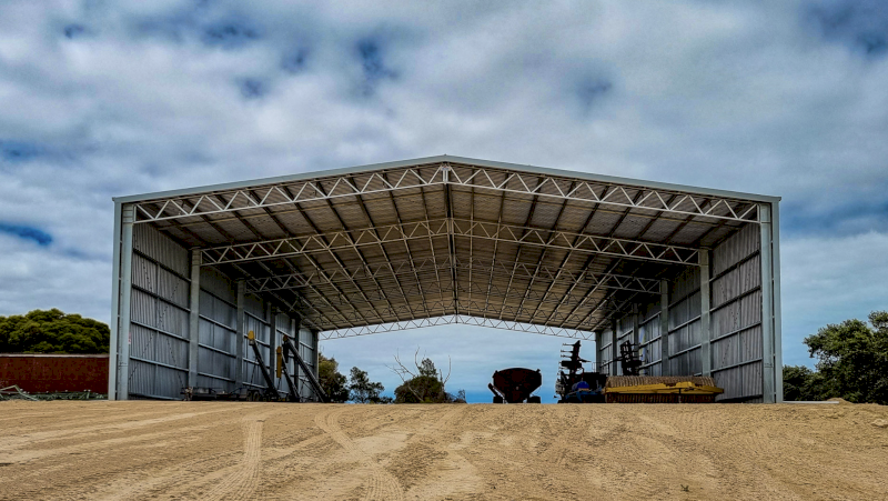 Drive Through Fully Hot-Dip Galvanised Action Steel Machinery Shed