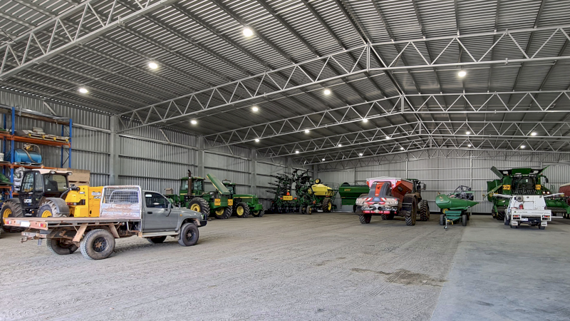 Fully Enclosed Action Steel Machinery Shed