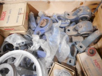 Crate of Assorted Bearings, Housings Etc