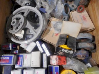 Crate of Assorted Bearings, Housings Etc