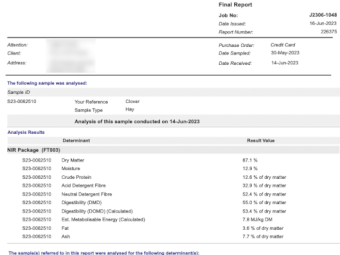 35mt Clover Hay 600kg 8x4x3 Bales (New Season 22/23)