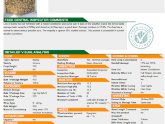 120 x Barley Hay 470kg 8x4x3 Bales