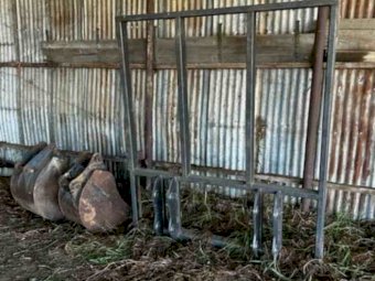 Buckets and Hay Forks for a JCB Backhoe