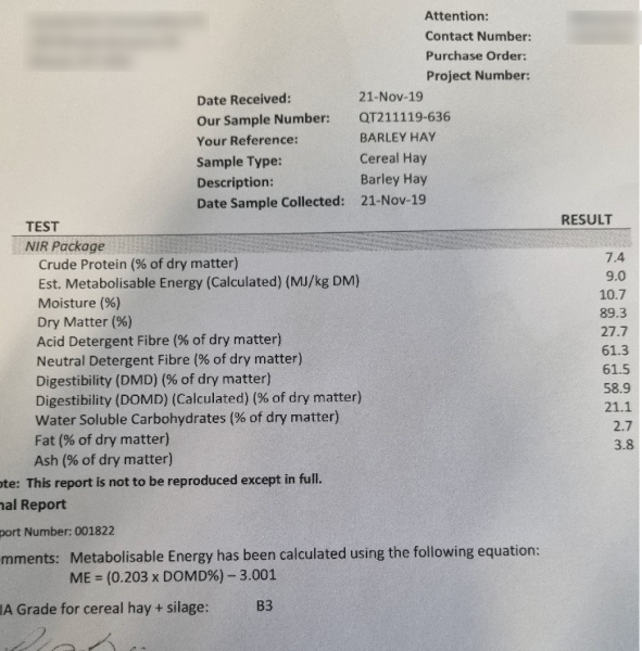 60mt Barley Hay 600kg 8x4x3 Bales