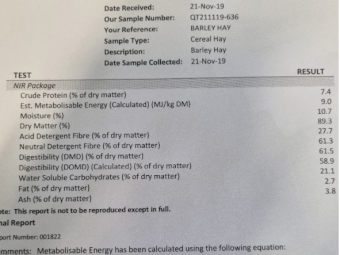60mt Barley Hay 600kg 8x4x3 Bales