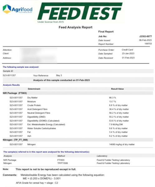 250mt Oaten Clover Rye Hay 550-600kg 8x4x3 Bales