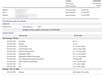 250mt Oaten Clover Rye Hay 550-600kg 8x4x3 Bales