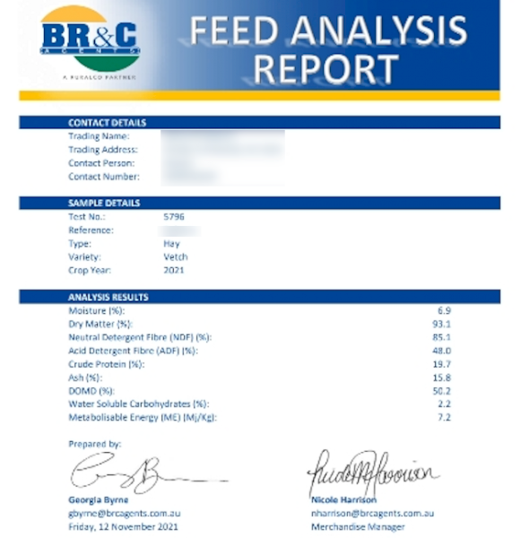 90mt Vetch Hay 580-600kg 8x4x3 Bales