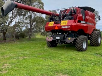 Under Auction - (A236) 2012 Case IH 7230 Header With Macdon 2162 Flex Front. 