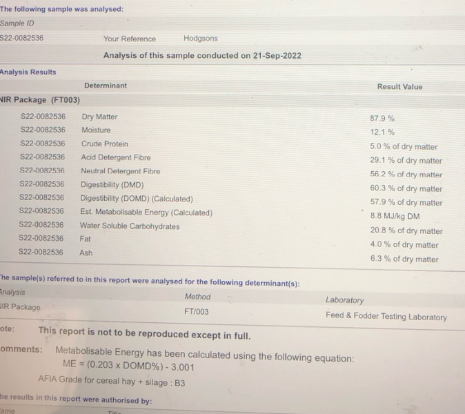 180mt Barley Hay 600kg 8x4x3 Bales