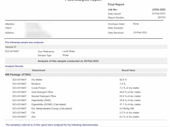 500mt Lentil Straw 650-700kg 8x4x3 Bales
