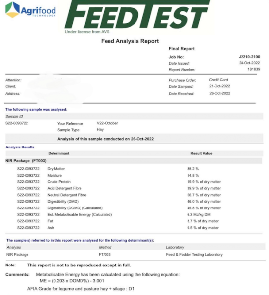 500mt Vetch Hay 660kg 8x4x3 Bales