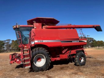 1997 Case IH 2188 Header with 30ft 1010 Bat Reel Front & Trailer