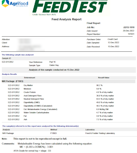500mt Oaten Hay 650kg+ 8x4x3 Bales