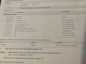 35mt Vetch Hay 550-600kg 8x4x3 Bales
