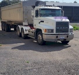 Mack Fleetliner Prime mover and Alcan 34 ft Semi Tipper