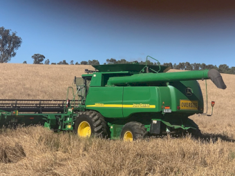 2005 John Deere 9860 Combine Harvester with Fronts and Trailer