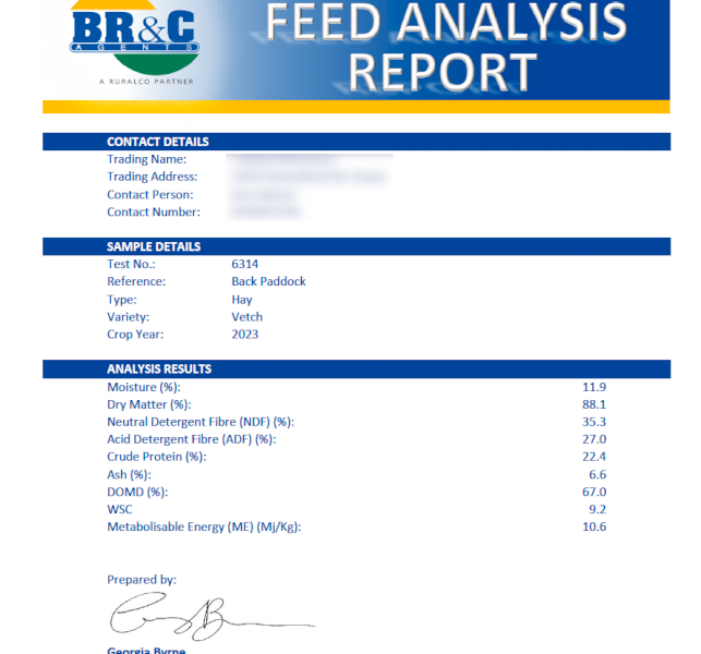 240mt Vetch Hay 600-650kg 8x4x3 Bales