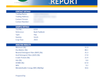 240mt Vetch Hay 600-650kg 8x4x3 Bales