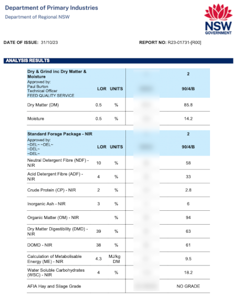 25mt Oaten Rye Hay 550-600kg 8x4x3 Bales