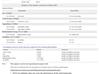 100mt Roasted Feed Barley