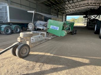 Phillips Swathmaster with Comb Trailer