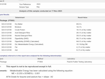55mt Sub Clover Hay 500-520kg Round Bales