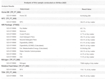 155mt Oaten Hay 620-630kg 8x4x3 Bales