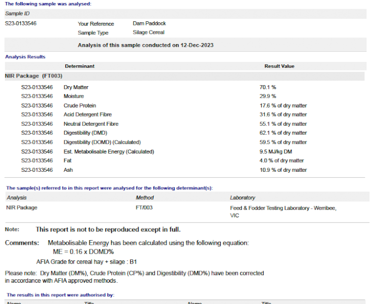 70 x Vetch / Ryegrass / Barley Silage