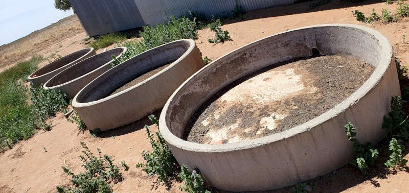 4 Round concrete Troughs