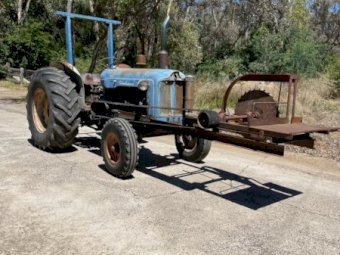 Under Auction - (A243) 1964 Fordson Super Major with Sawbench and Carryall