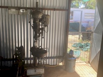 Lampard pedestal drill and drop saw