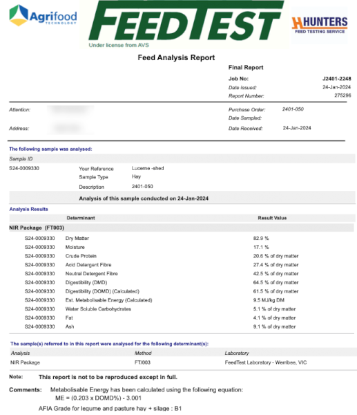 150 x Lucerne Hay 350kg Round Bales