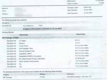 420mt Vetch Barley and Wheat Hay 600kg 8x4x3 Bales
