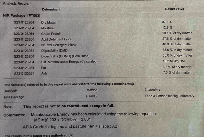 125mt Pea Hay 500kg 8x4x3 Bales