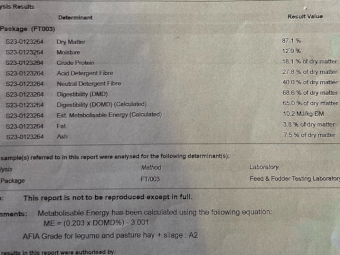 125mt Pea Hay 500kg 8x4x3 Bales