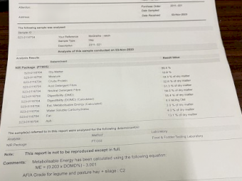 80mt Vetch Hay 8x4x3 Bales